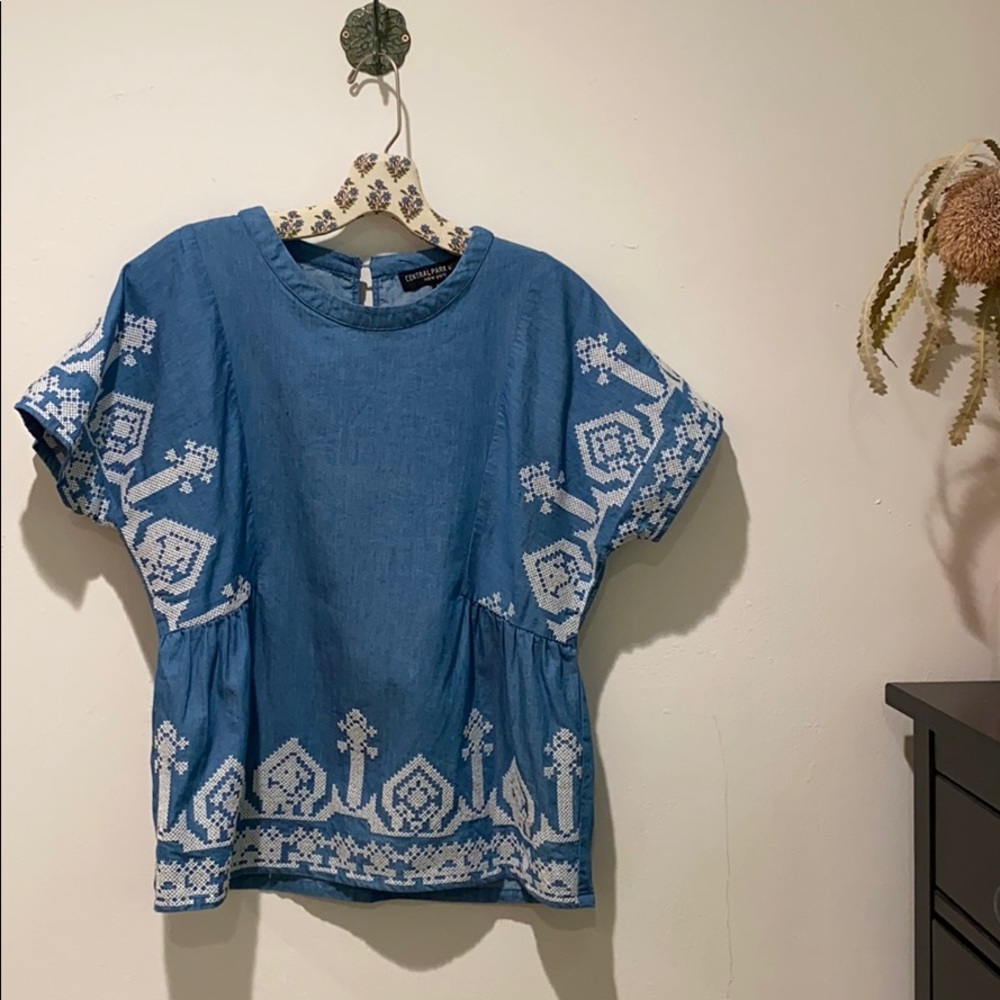 Anthropologie Embroidered Blouse